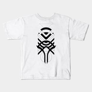 Geometric elegant modern mid center black and white Kids T-Shirt